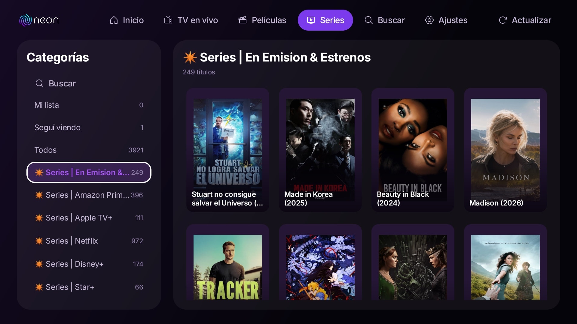 Series en emisión y estrenos con sus portadas